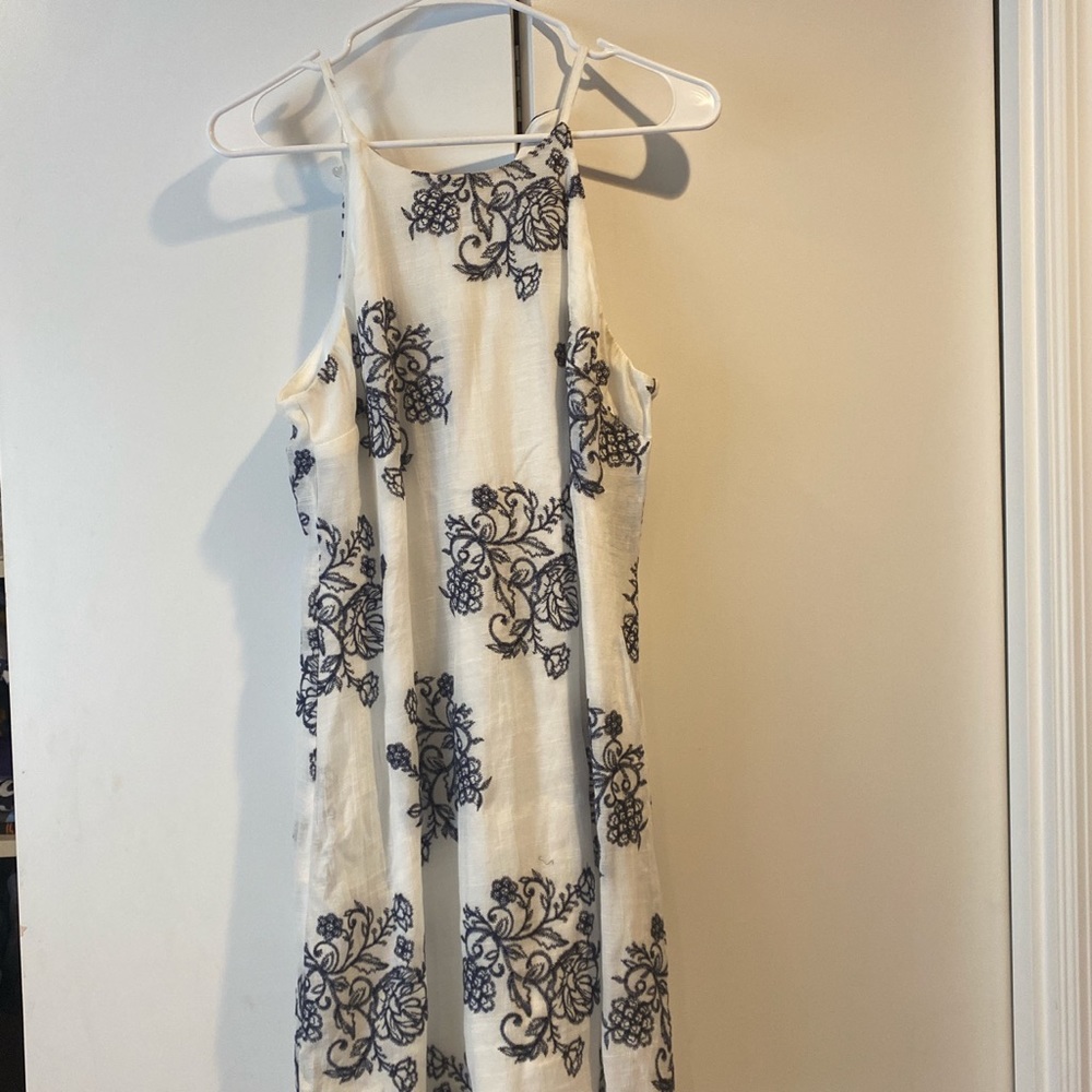 Royal Blue designed White sundress